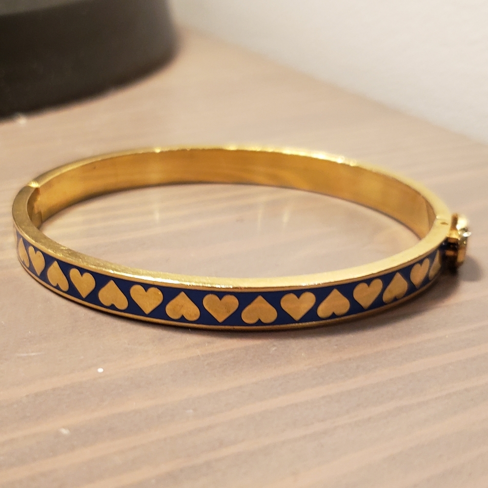 Gold and Blue Heart Bracelet